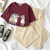 Women's Casual Pants + T-Shirt Two-Piece