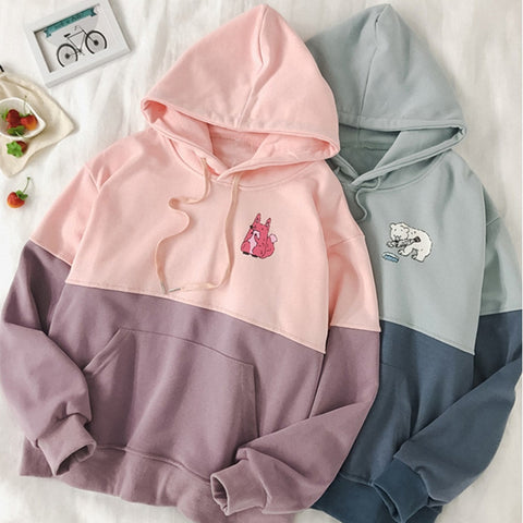 Women's Casual Animal Pattern Hooded Oversized Sweatshirt