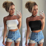 Women Off Shoulder Elastic Tube Tops