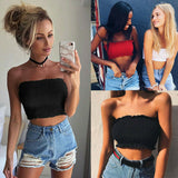 Women Off Shoulder Elastic Tube Tops