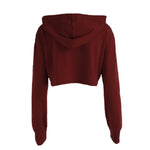 Women's Hooded Long Sleeved Crop Top