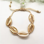 Gold Color Cowrie Shell Bracelet