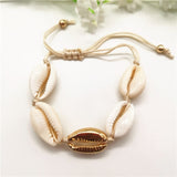 Gold Color Cowrie Shell Bracelet