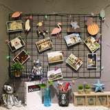 DIY Metal Mesh Grid Wall Hanging Photo Frame Multi-Function Panel