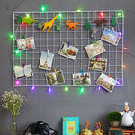 DIY Metal Mesh Grid Wall Hanging Photo Frame Multi-Function Panel