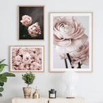 Modern Romantic Light Pink Flowers Canvas Painting