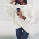 Women's Casual O-Neck Loose Knit Sweater