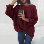 Women's Casual O-Neck Loose Knit Sweater