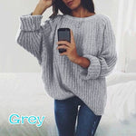 Women's Casual O-Neck Loose Knit Sweater