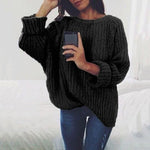 Women's Casual O-Neck Loose Knit Sweater