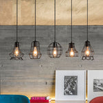 Retro Geometric Black LED Iron Home Decor Pendant Lights