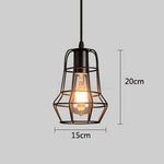 Retro Geometric Black LED Iron Home Decor Pendant Lights