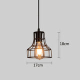 Retro Geometric Black LED Iron Home Decor Pendant Lights