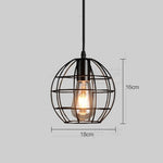 Retro Geometric Black LED Iron Home Decor Pendant Lights