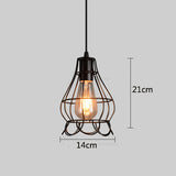 Retro Geometric Black LED Iron Home Decor Pendant Lights