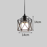 Retro Geometric Black LED Iron Home Decor Pendant Lights