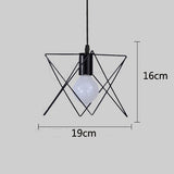 Retro Geometric Black LED Iron Home Decor Pendant Lights