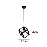 Retro Geometric Black LED Iron Home Decor Pendant Lights