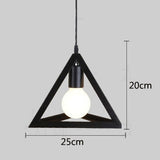 Retro Geometric Black LED Iron Home Decor Pendant Lights