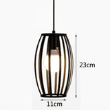 Retro Geometric Black LED Iron Home Decor Pendant Lights