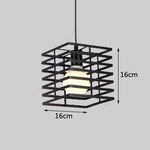 Retro Geometric Black LED Iron Home Decor Pendant Lights