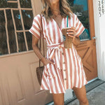 Women Summer Casual V Neck Dress