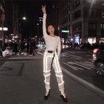 Women's Streetstyle Reflective Patchwork Cargo Pants