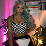 Women's Streetwear Checkered Crop Top