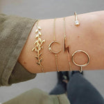 Bracelet Sets Minimalist Hollow Lotus Bangle Bracelets