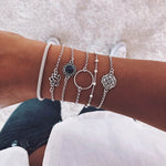 Bracelet Sets Minimalist Hollow Lotus Bangle Bracelets