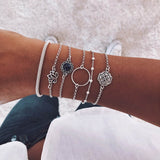 Bracelet Sets Minimalist Hollow Lotus Bangle Bracelets