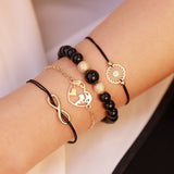 Bracelet Sets Minimalist Hollow Lotus Bangle Bracelets