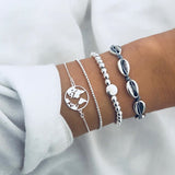 Bracelet Sets Minimalist Hollow Lotus Bangle Bracelets