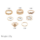 8 Pcs/Set Retro Gold Rings Sets