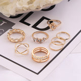 8 Pcs/Set Retro Gold Rings Sets