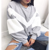 Women's Plush Long Sleeve Striped Sweatershirt