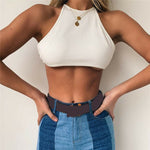 Women's Sleeveless backless Cropped Tank top