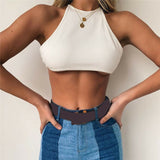 Women's Sleeveless backless Cropped Tank top