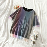 Women's Gradient Streetwear Casual O-Neck T-shirt