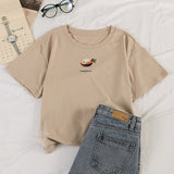 Women Short Sleeve O-Neck Loose T-shirt