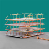 Nordic Rose Gold Metal Stackable Storage Basket