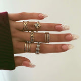 8 Pcs/Set Retro Gold Rings Sets