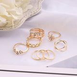 8 Pcs/Set Retro Gold Rings Sets