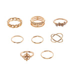 8 Pcs/Set Retro Gold Rings Sets