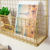 Nordic Style Creative Gold Iron Grid Storage Rack