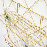 Nordic Style Creative Gold Iron Grid Storage Rack