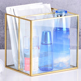 Nordic Brass Glass Jewelry Cosmetic Makeup Storage Box