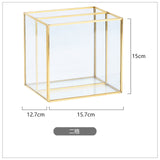 Nordic Brass Glass Jewelry Cosmetic Makeup Storage Box