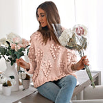 Women's Pink Casual Knitted Sweater