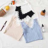 Knitted V Neck Tank Top